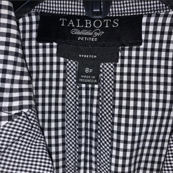 NWOT, Talbots Black & White Jacket, Size 8 Petite - Picture 2 of 4